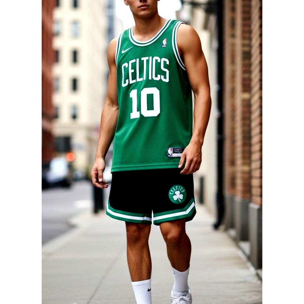 NBA Boston Celtics Basketball Shorts Green Retro Vintage Style Streetwear Mens S